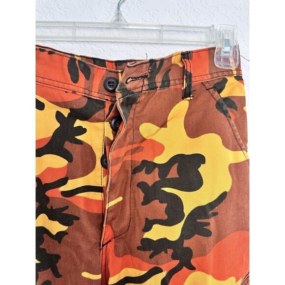 Rothco BDU Pants Mens XSmall Orange Black Camo Combat Woodland Military Gorpcore - Picture 2 of 11